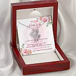 To The Mother Of The Bride Thank You For Entrusting Me Double Hearts Necklace - Mother In Law Gift From Groom
