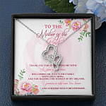 To The Mother Of The Bride Thank You For Entrusting Me Double Hearts Necklace - Mother In Law Gift From Groom