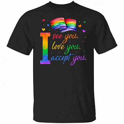 Accept You tee, Black, Unisex T-Shirt