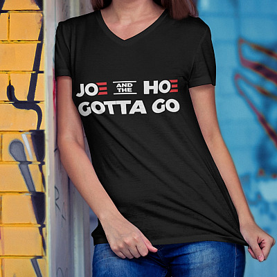 Alternative view of Joe and the Hoe Gotta Go Anti Biden T-Shirt - V-Neck Tee