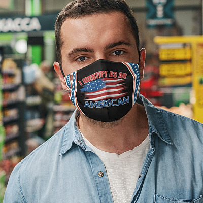 Alternative view of I Identify As An American Patriotic Gifts for Men Washable Reusable Custom Printed Cloth Face Mask Cover
