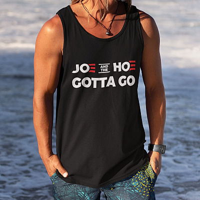 Alternative view of Joe and the Hoe Gotta Go Anti Biden Cotton Tank Top Tee - Ladies Racerback Tank