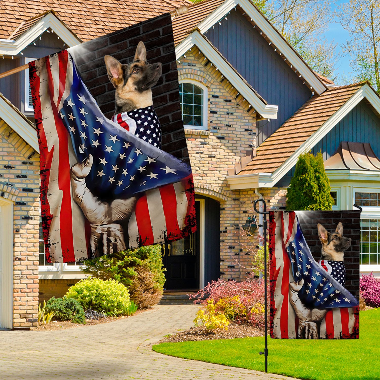 4O. American Dog-Sample Design Garden & House Mockup 3