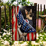 4O. American Dog-Sample Design Garden Flag Mockup 6