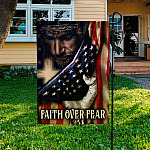 2HP. Faith Over Fear FLAG (5) Garden Flag Mockup 3