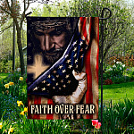 2HP. Faith Over Fear FLAG (5) Garden Flag Mockup 5