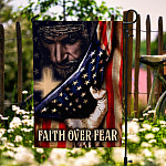 2HP. Faith Over Fear FLAG (5) Garden Flag Mockup 6