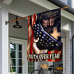 2HP. Faith Over Fear FLAG House Flag Mockup 1