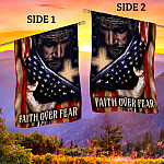 2HP. Faith Over Fear FLAG House Flag Mockup 2 Side