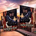 2HP. Faith Over Fear FLAG House Flag Mockup 2 Side-2