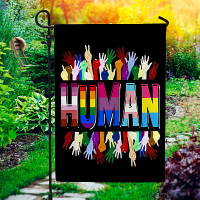 Human Garden Flag - LGBTQ Garden Flag - Gay Pride Flag Outdoor Decorative Garden Flag - House Flag