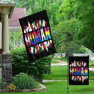 Alternative view of Human Garden Flag - LGBTQ Garden Flag - Gay Pride Flag Outdoor Decorative Garden Flag - House Flag