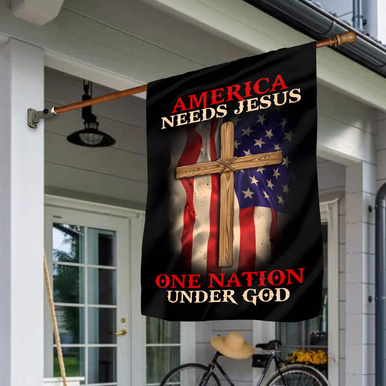 4 HG. Needs Jesus-flag2 House Flag Mockup 1