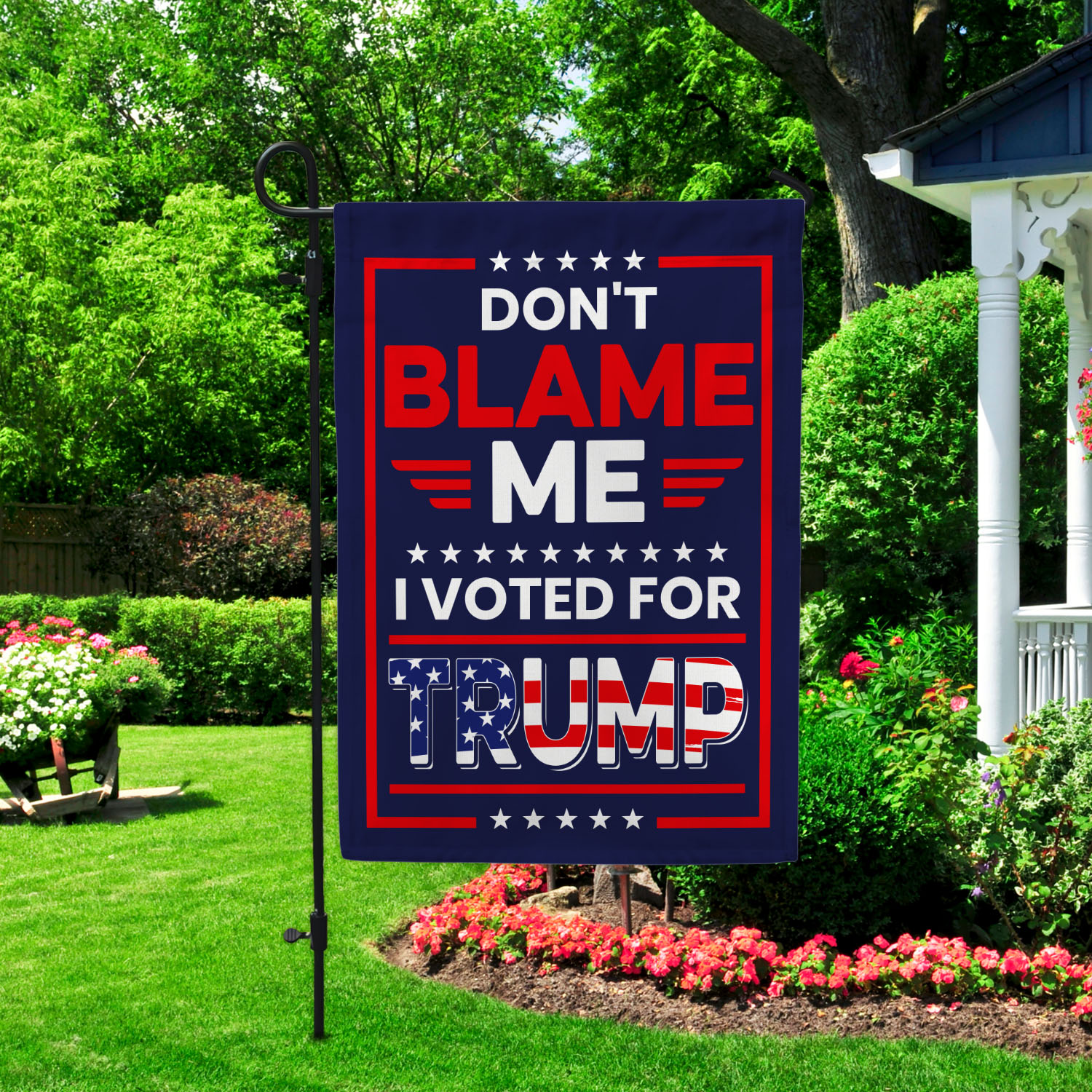 13HG. Voted For Trump FLAG (4) Garden Flag Mockup 2