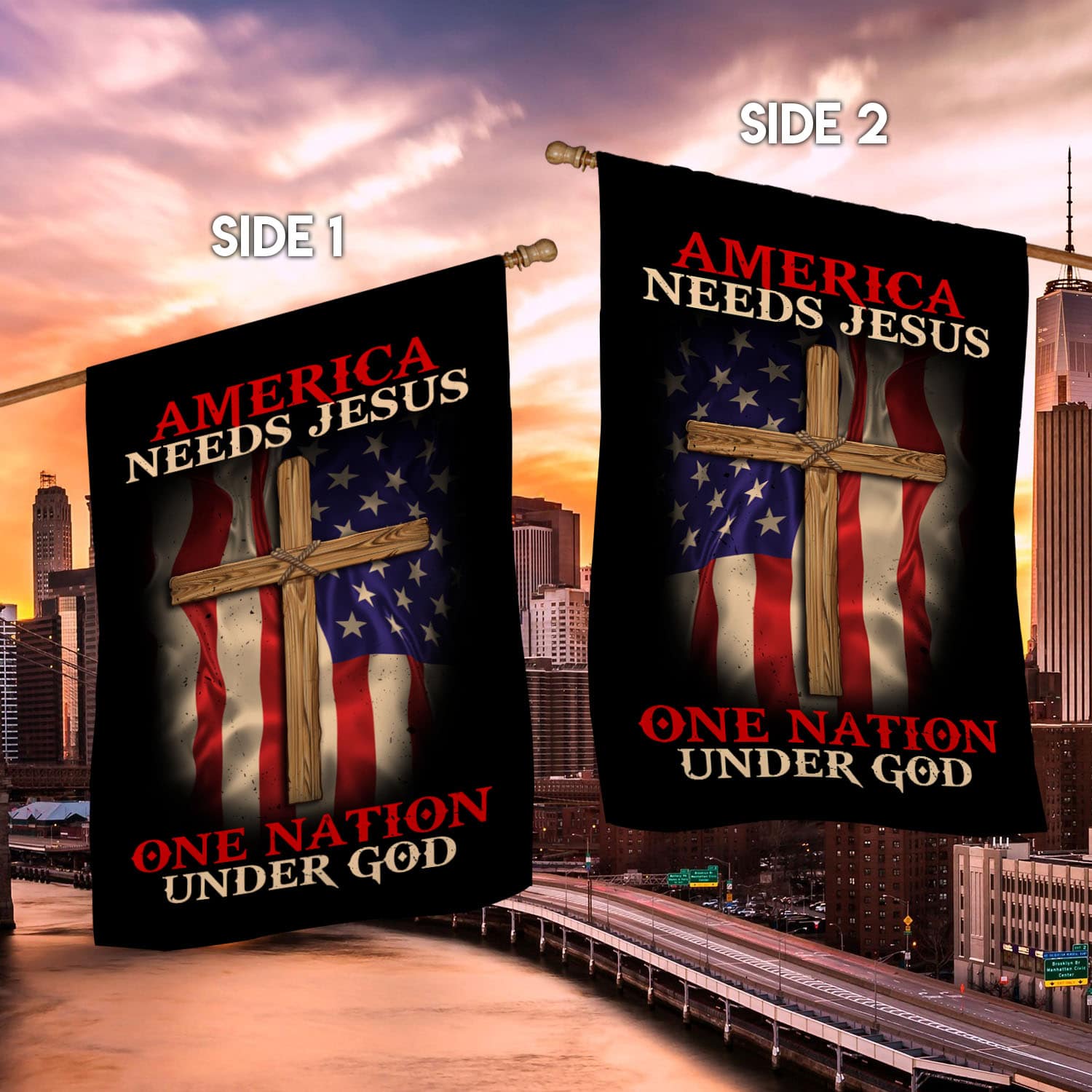 4 HG. Needs Jesus-flag2 House Flag Mockup 2 Side-2