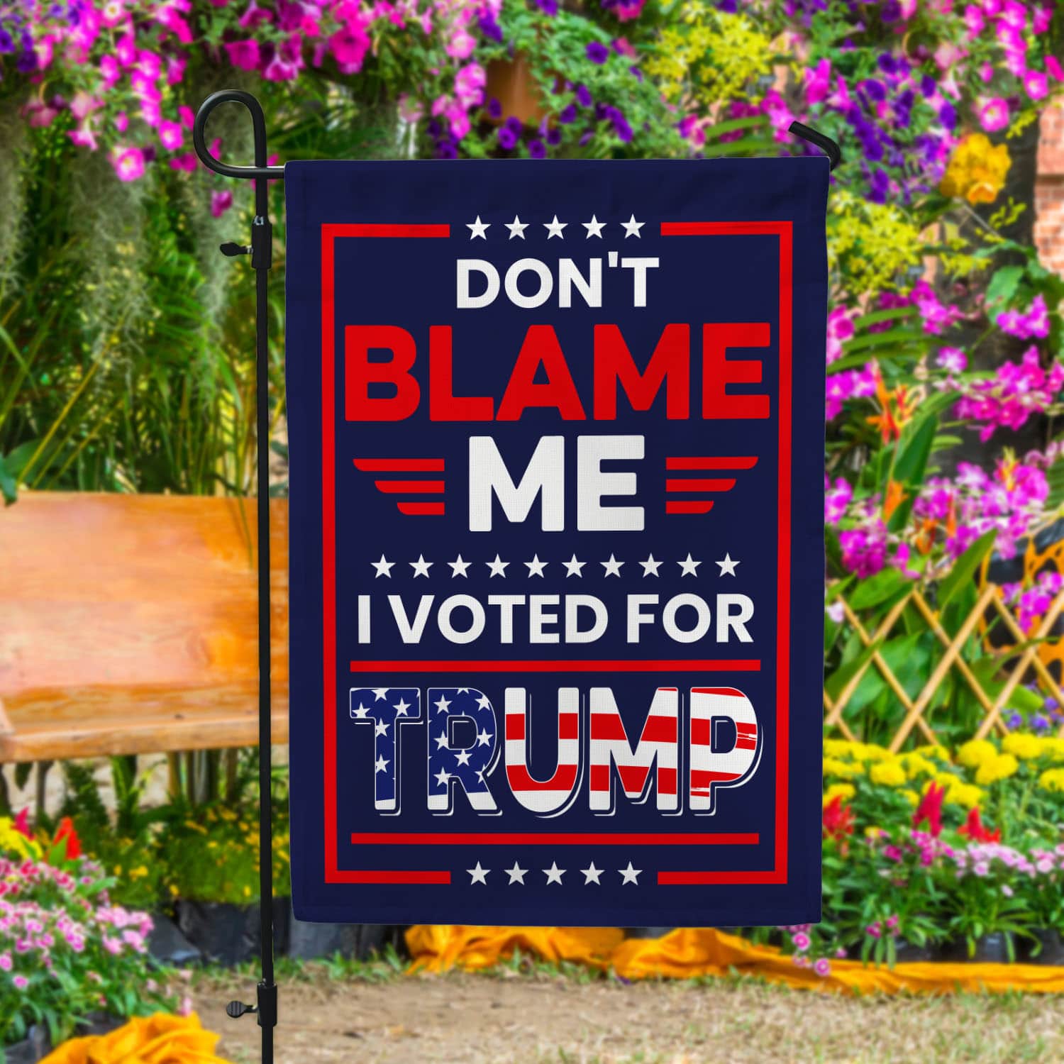 13HG. Voted For Trump FLAG (4) Garden Flag Mockup 4