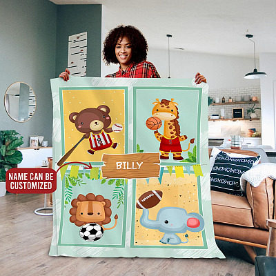 Alternative view of Personalized Future All Sports Fleece Blanket - Mink Sherpa Blanket - Woven Blanket