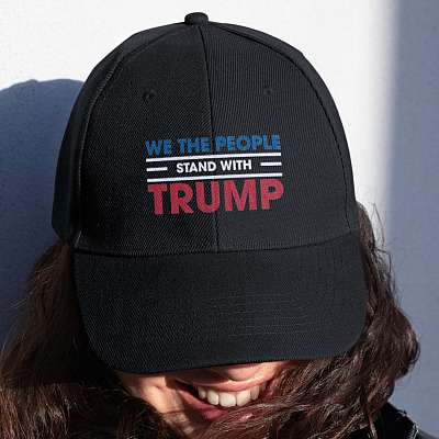 We the People Stand with Trump Support Trump Twill Cap - High-Profile Snapback Hat - Trucker Hat