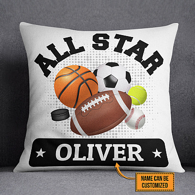 Alternative view of Personalized All Star Sports Throw Pillow - Decorative Pillow - Indoor Outdoor Cushion - Sofa Home Decor