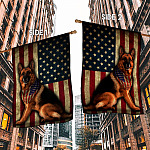 1VT. German Sherpherd AF Flag House Flag Mockup 2 Side-1