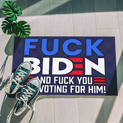 Alternative view of Fuck Biden and Fuck You for Voting Him Anti Biden Doormat Outdoor Decorative Doormat