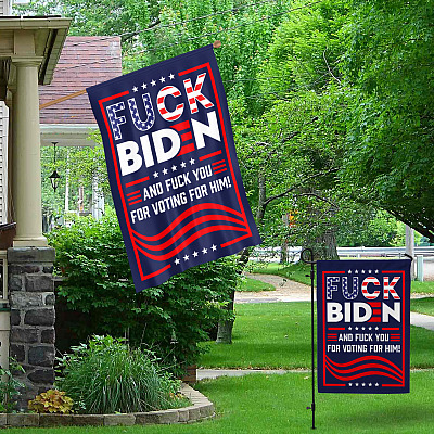 Alternative view of Fuck Biden and Fuck You for Voting Him Anti Biden Flag Outdoor Decorative Garden Flag - House Flag