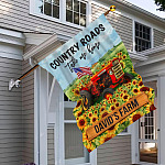 3VT. Country Roads Take Me Home sample design House Flag Mockup 6