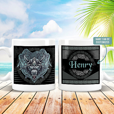 Alternative view of Customized Viking Coffee Mug - Beer Stein - Water Bottle - Color Changing Mug - Viking Husband Gift From Wife