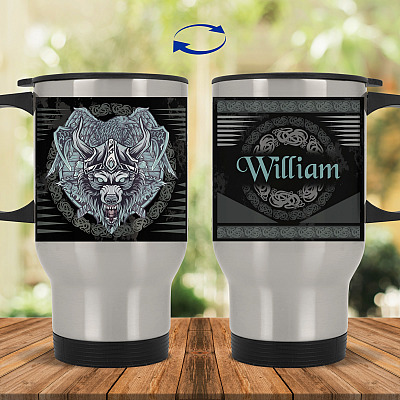 14 oz. Silver Travel Mug