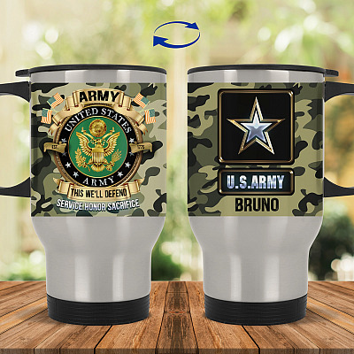 14 oz. Silver Travel Mug