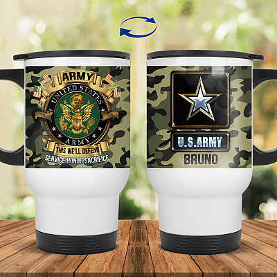 14 oz. White Travel Mug