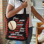 Baseball Mom I'm Mitt Findin' Uniform Washin' All Over Print Tote Bag - Shoulder Bag - Shopping Bag