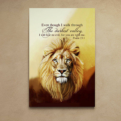 Even Though I Walk Through The Darkest Valley Wrapped Framed Canvas Prints - Unframed Poster - Home Decor