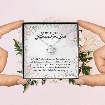To My Future Mother In Law I Feel So Lucky To Have You In My Life Love Knot Necklace - Mother-In-Law Gifts
