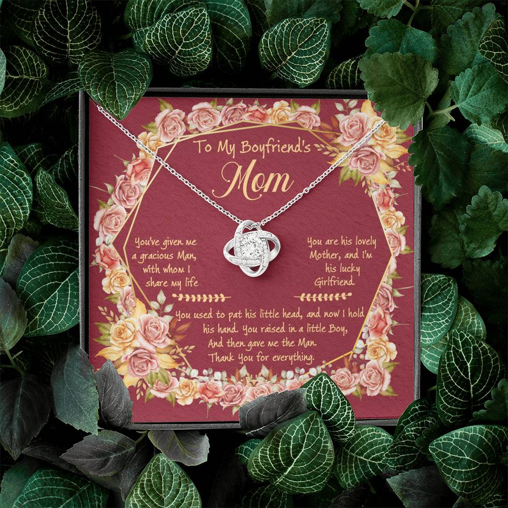 To My Boyfriend's Mom You've Given Me A Gracious Man Love Knot Necklace - Mother In Law Necklace Jewelry Gift To My Boyfriend's Mom You've Given Me A Gracious Man Love Knot Necklace - Mother In Law Necklace Jewelry Gift