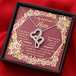 To My Boyfriend's Mom You've Given Me A Gracious Man Double Hearts Necklace - Mother In Law Necklace Jewelry