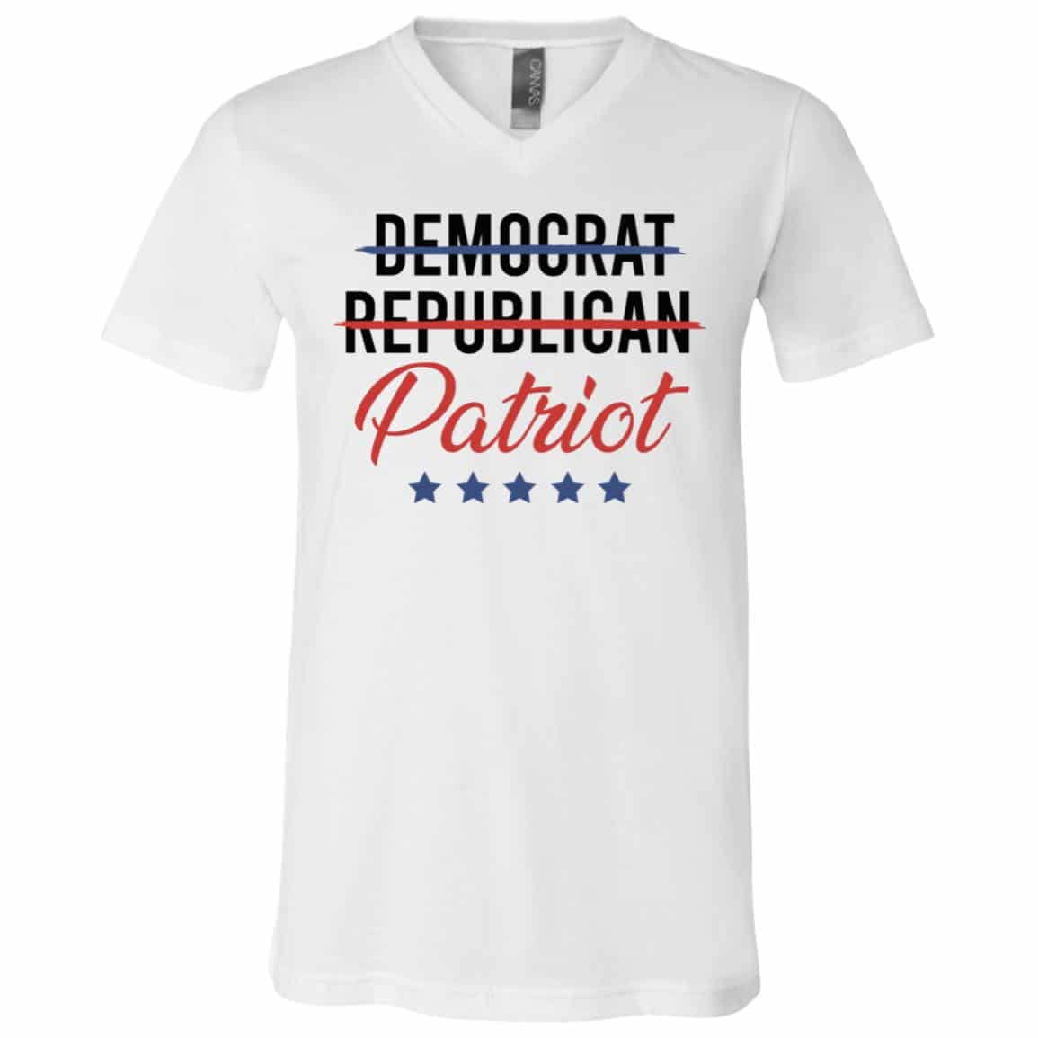 I Am Not Democrat Tshirt, White, V-Neck T-Shirt