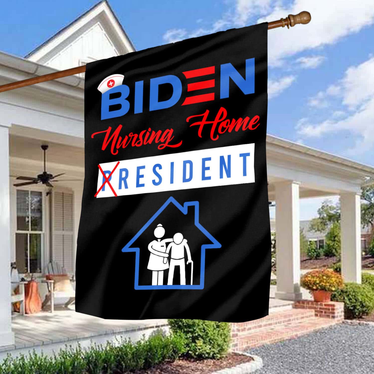 7HV. Biden Nursing Home(4) House Flag Mockup 3