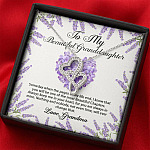 To My Beautiful Granddaughter You Will Be One Of The Most Beautiful Chapters Double Hearts Necklace