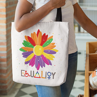 LGBT Pride Equality Hurts No One AOP Tote Bag - Shoulder Bag - Reusable Grocery Shopping Bag