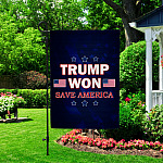 22 HG UU TIEN. Trump Won Save America Garden Flag Mockup 2
