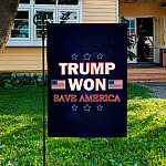 22 HG UU TIEN. Trump Won Save America Garden Flag Mockup 3
