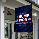 22 HG UU TIEN. Trump Won Save America House Flag Mockup 1