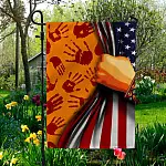 6BN. Every Child Matters (6) Garden Flag Mockup 5