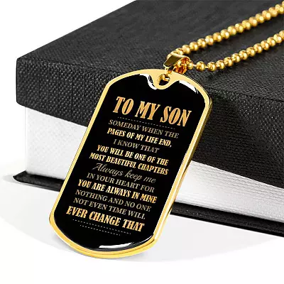 To My Son Someday When The Pages Of My Life End Dog Tag Pendant Necklace - Necklace Gifts For Son