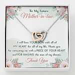 To My Future Mother In Law I Will Love Your Son With All Of My Heart Interlocking Hearts Pendant Necklace - Interlocking Hearts Necklace
