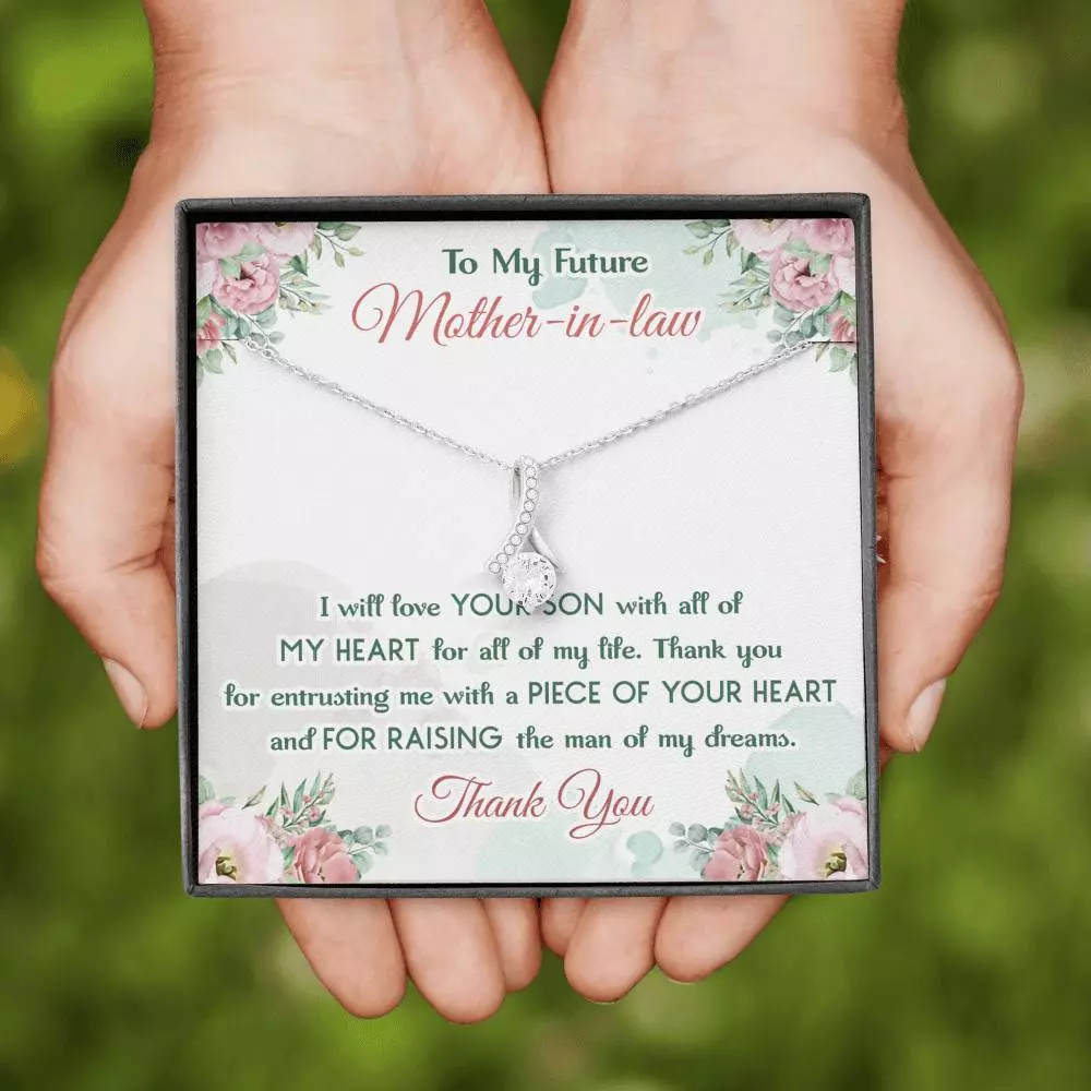 To My Future Mother In Law I Will Love Your Son With All Of My Heart Alluring Beauty Necklace