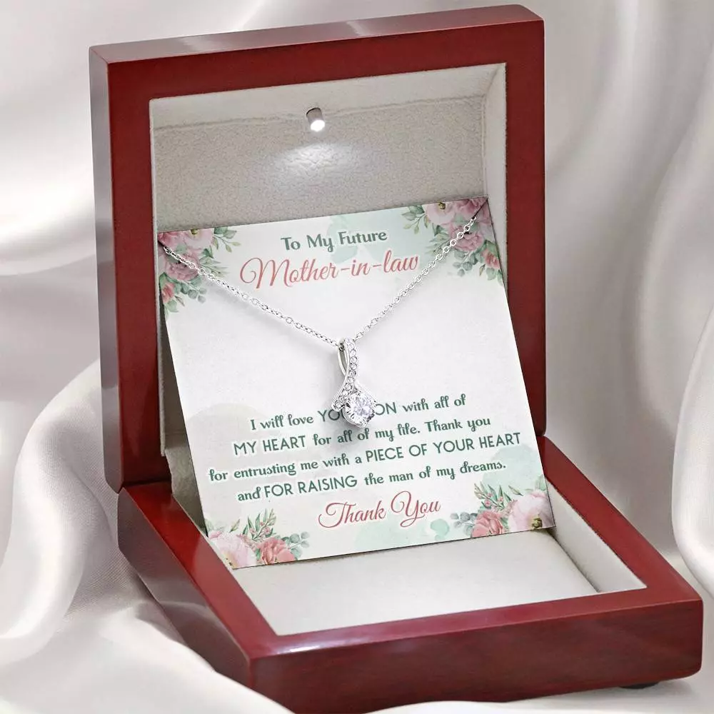 To My Future Mother In Law I Will Love Your Son With All Of My Heart Alluring Beauty Necklace