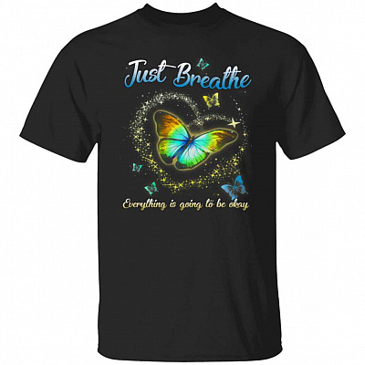 ust Breathe Everything is Go-Shirt, Black, Unisex T-Shirt
