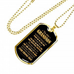 To My Grandson Someday When The Pages Of My Life End Dog Tag Pendant Necklace - Necklace Gifts For Grandson